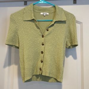 Madewell cropped button up sweater
